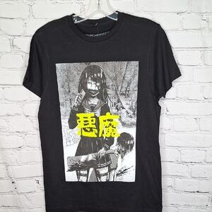 NWT Zombie Makeout Club Black Neon Graphic Anime Gore Tee Sz S